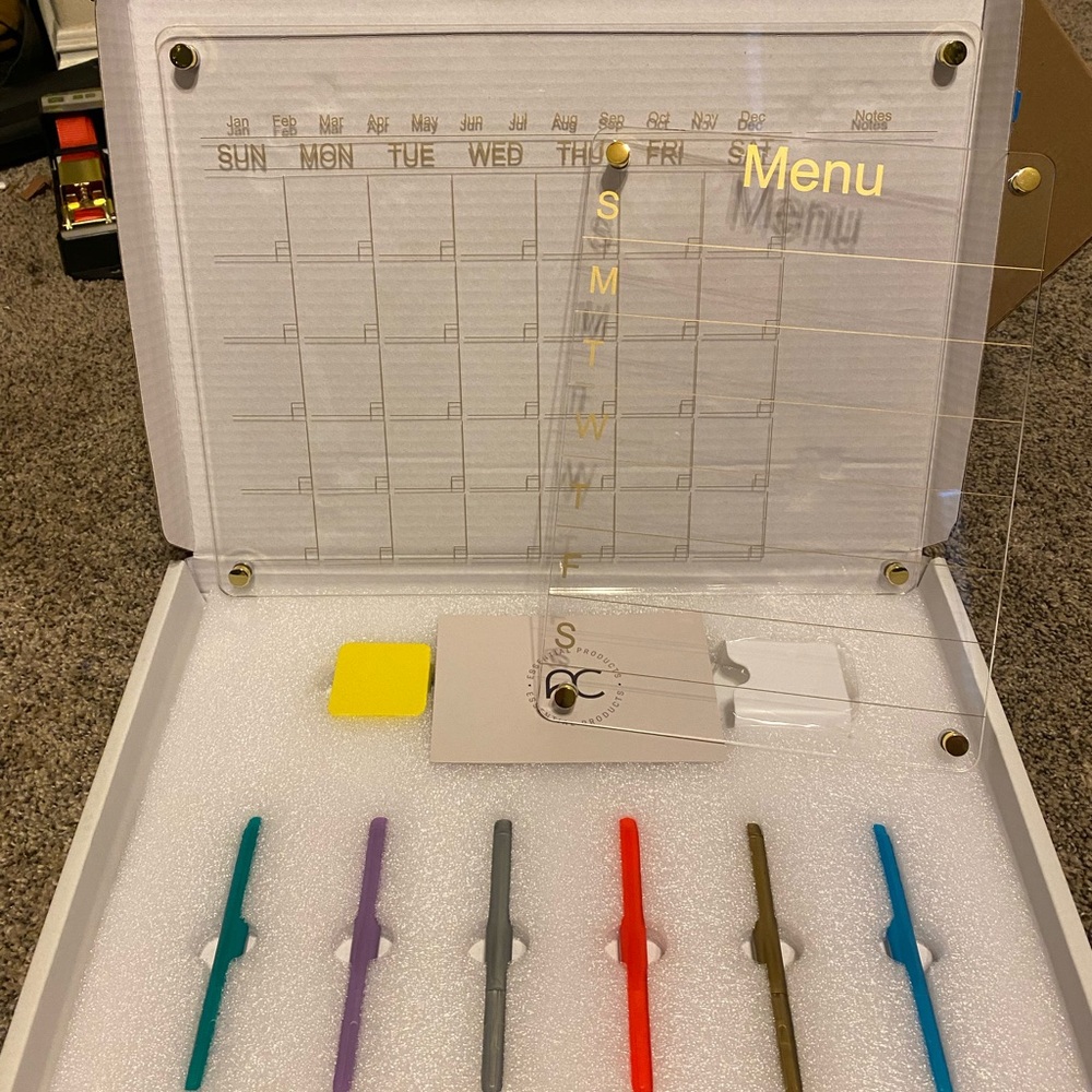 Acrylic Magnetic Calendar and menu set